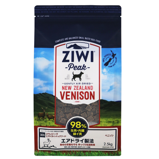 ZiwiPeak エアドライ・ドッグフード ベニソン (鹿肉) 2.5kg