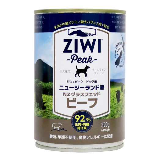 ZiwiPeak ドッグ缶 ニュージーランド・グラスフェッドビーフ 390g